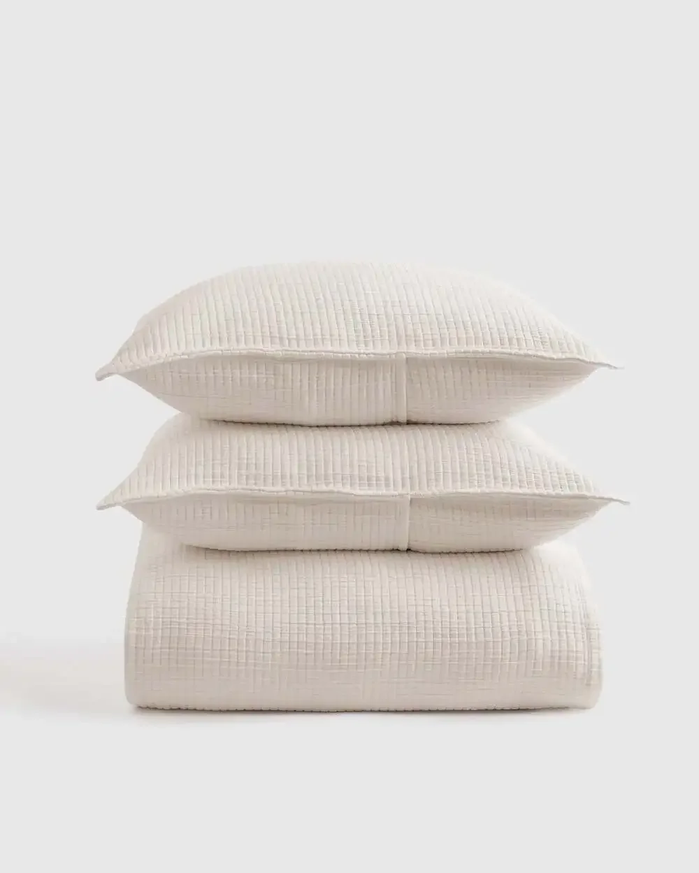 Quince Organic Ribbed Cotton Coverlet and Sham Set 3 pc King / Cal. king new no